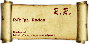 Régi Rados névjegykártya